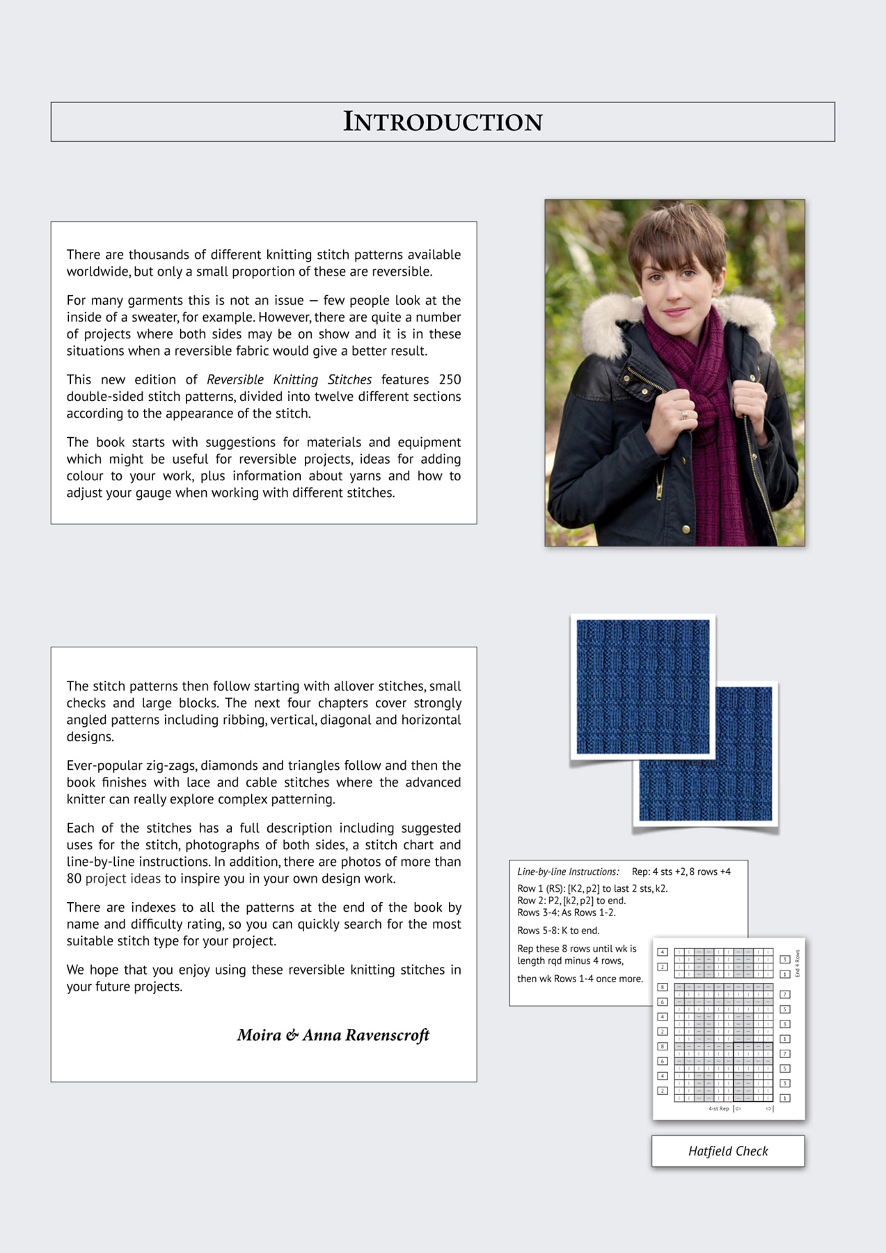 Reversible Knitting Stitches - A Sourcebook of 250 Double-Sided Stitch  Patterns by Moira Ravenscroft and Anna Ravenscroft, Wyndlestraw Designs